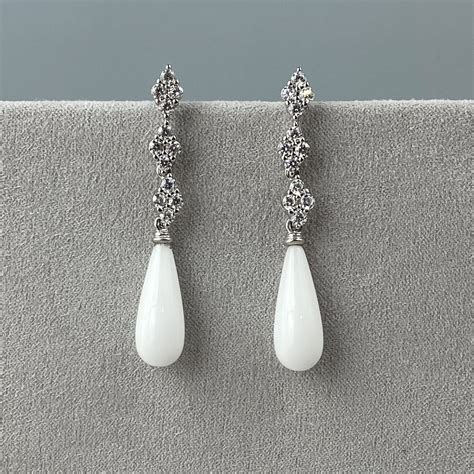 Pendientes de Novia Ruth Modelo romántico con ágata.