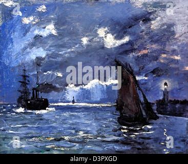 A Seascape Shipping By Moonlight 1864 By Claude Monet Stock Photo Alamy