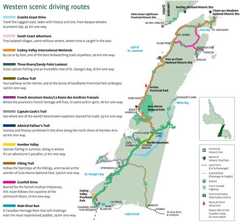 Western Newfoundland Scenic Driving Routes Map Ontheworldmap