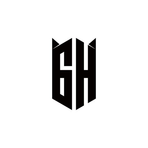 Gh Logo Monogram With Shield Shape Designs Template Vector Art