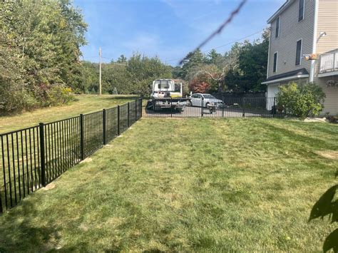 Black Aluminum Fence Installation in Londonderry, NH. | Granite State Fence