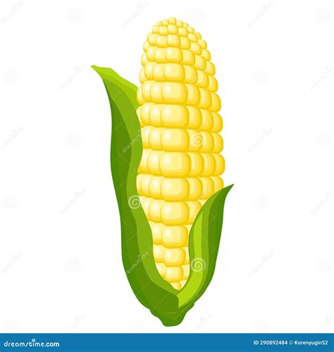 Sweet Corn Vegetable Cartoon Style Stock Vector - Illustration of nutrition, farm: 290892484