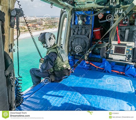 The Dutch Caribbean Coastguard Winchman Stock Image Image Of