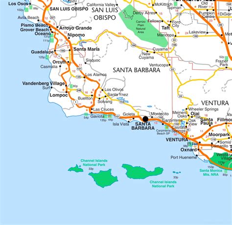 Santa Barbara Area Road Map Ontheworldmap