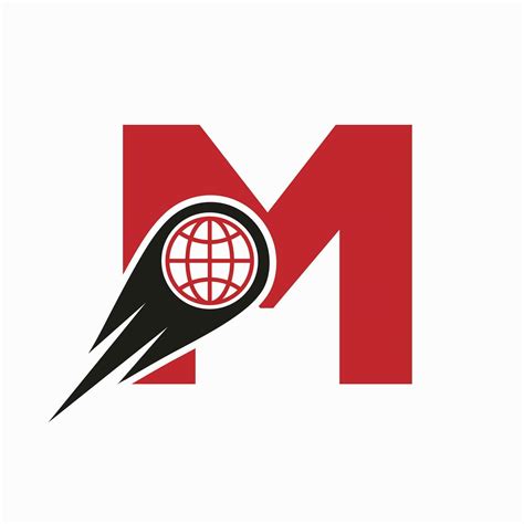 Letter M Logo Concept With Global World Icon Vector Template 25468410