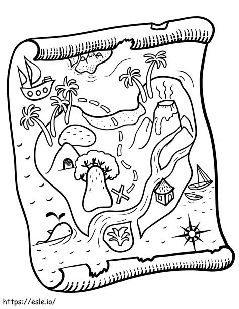 Treasure Map Coloring Page