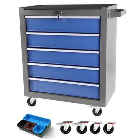 5 Drawers Rolling Tool Chest with Wheels, Portable Rolling Tool Box on Wheels, Tool Chest ...