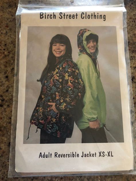 🌷birch Street Clothing Adult Reversible Rain Jacket Whood Pattern Xs