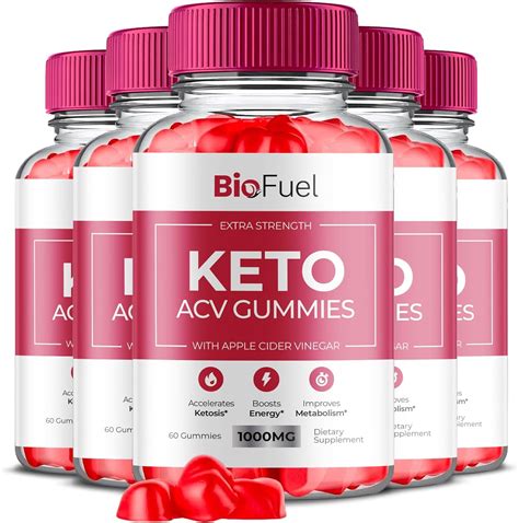 5 Pack Biofuel Keto Acv Gummies Apple Cider Vinegar Supplement For