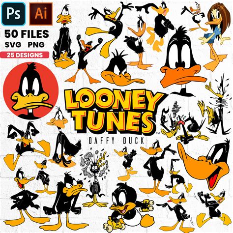 25 Daffy Duck Clipart Collection Svg Package Png  Pdf Etsy