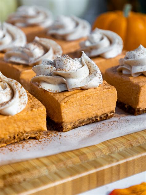 No Bake Pumpkin Cheesecake Bars Easy Fool Proof Recipe