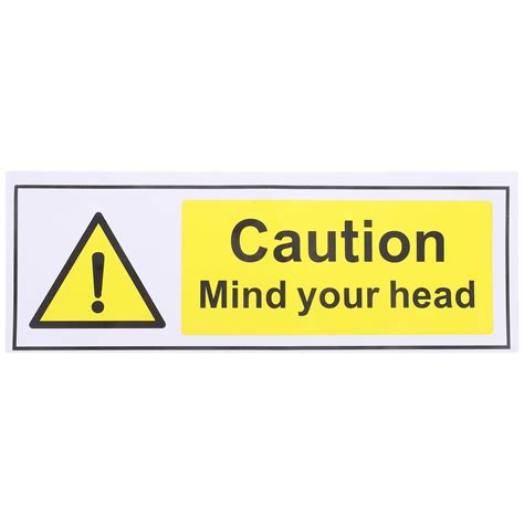 Sticker Mind Your Head Sign Caution Guochuan Safety English Logo