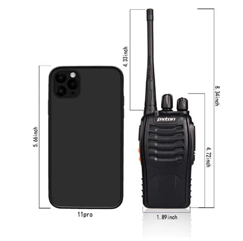 Pxton Walkie Talkie - Black - Rechargeable Long Range Two-Way Radios ...