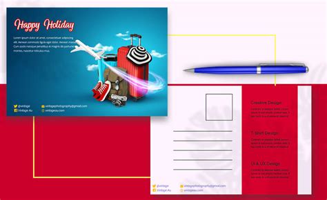 Holiday Postcard Customizable PSD Design Template | room surf.com