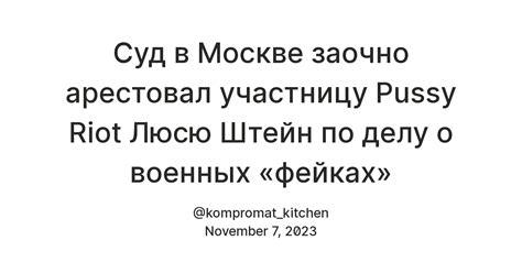 Суд в Москве заочно арестовал участницу Pussy Riot Люсю Штейн по делу о военных фейках Teletype