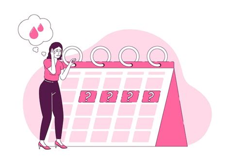 Premium Vector Woman Stressed About Menstrual Cycle Flat Concept