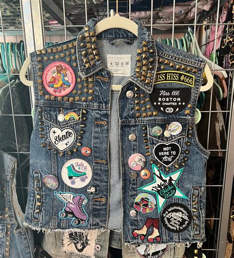 Custom Handmade Denim Vests Battle Vests Punk Vest Rock And Roll Vest