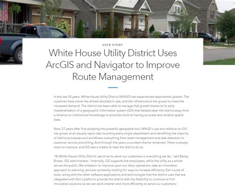 White House Utility District | White House Utility District Uses ArcGIS ...