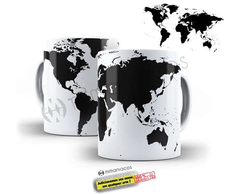 Caneca Mapa Mundi Geografia Elo Produtos Especiais