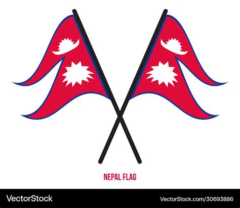 Nepal flag waving on white background Royalty Free Vector