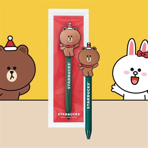 ปากกา Starbucks x LINE MI LINE FRIENDS BROWN BEAR PEN ไลน หมบราวน