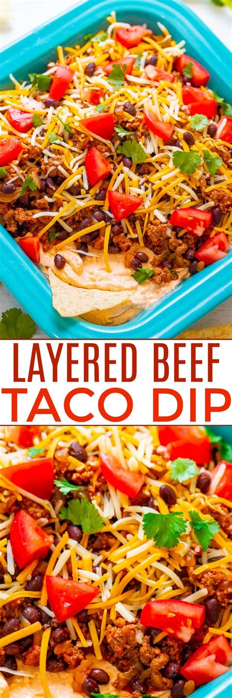 Easy Layered Ground Beef Taco Dip Averie Cooks