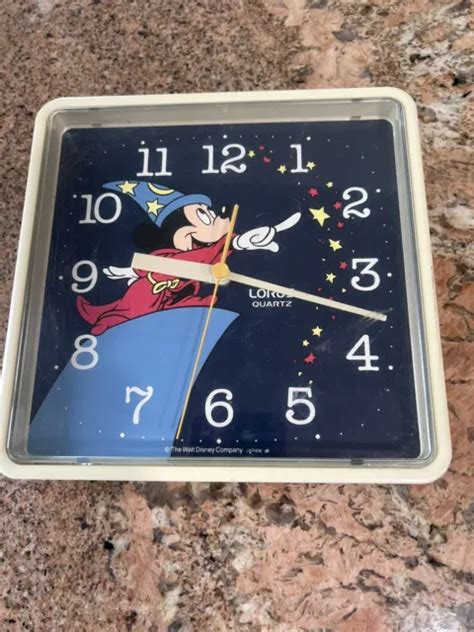 Vintage Walt Disney Mickey Mouse Fantasia Lorus Quartz Clock With