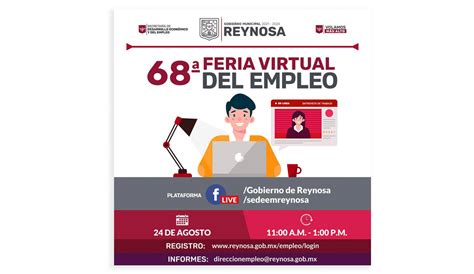 Ofrece Gobierno de Reynosa 68a Feria Virtual de Empleo Administración