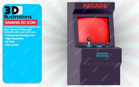 Premium Psd Arcade Machine Front Icon 3d Render Illustration