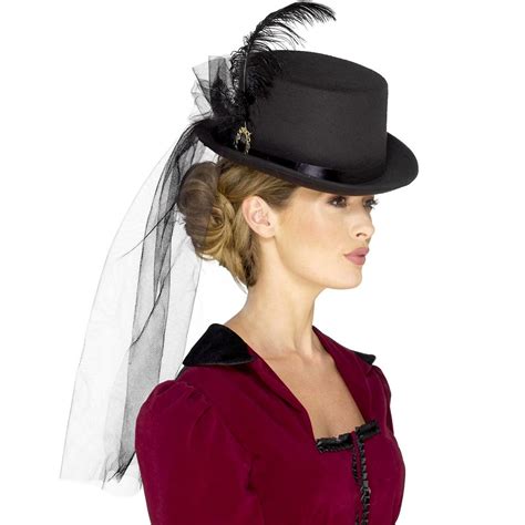 Deluxe Ladies Victorian Top Hat Steampunk Fancy Dress Costume Womens Accessory Ebay