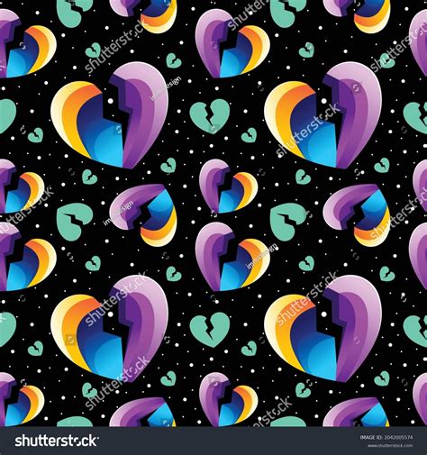 Colorful Heart Seamless Pattern Design Vector Stock Vector Royalty