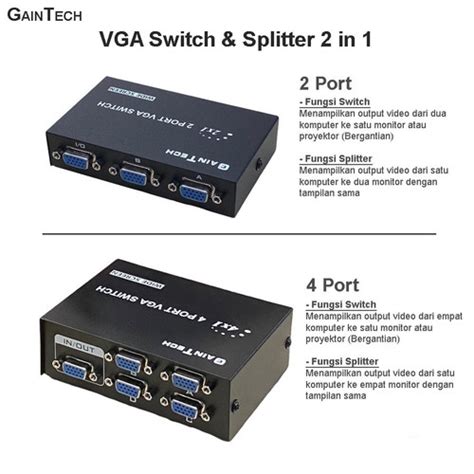 Jual Vga Switcher Switch Splitter Port Port In Gaintech