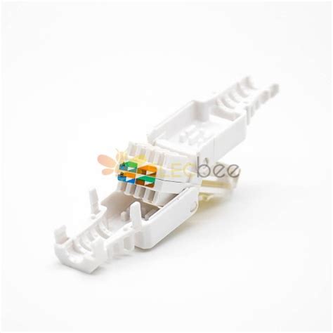 Rj45 Cat6 Utp Toolless Plug Straight Unshielded 8p8c White Plug