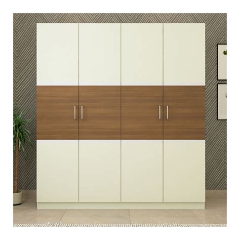 Door Swing Wardrobe In Grainy Brown Gloss And Wenge Finish Zad