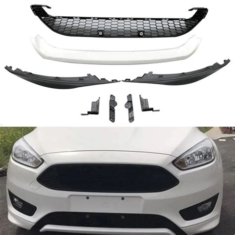 Front Bumper Lip Body Kit Spoiler Wing White For Ford Focus 2015 2016