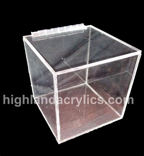 Acrylic Lucite Hinged Lid Display Box by HighlandAcrylics on Etsy