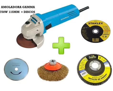 Amoladora Angular Gamma 115mm 750w Profesional Discos Rega