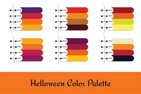 6 DIFFERENT HALLOWEEN COLOR PALETTES 13225469 Vector Art at Vecteezy