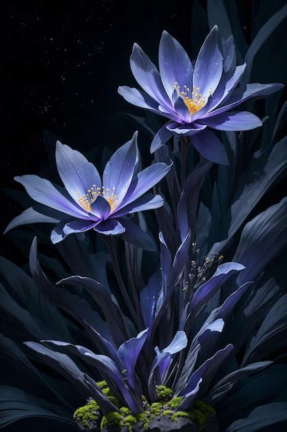 Premium Photo | Purple dark flowers