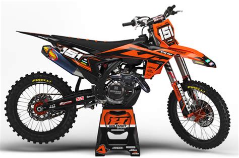 KTM RACER ORANGE BLACK GRAPHICS KIT Holeshot Graphics