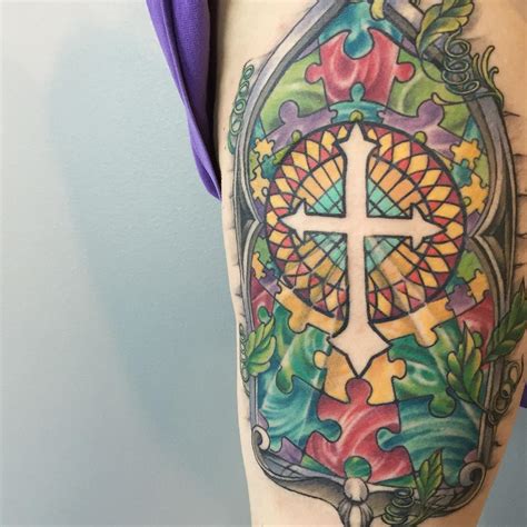 75 Dazzling Stained Glass Tattoo Ideas Nothing Less Than A Work Of Art