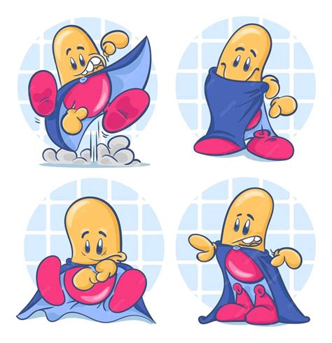 Premium Vector | Cute cartoon pills a set of funny characters vector illustration isolated on ...