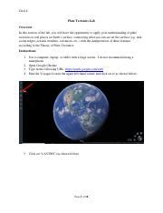 Lab Plate Tectonics Pdf Geol Plate Tectonics Lab Overview In This