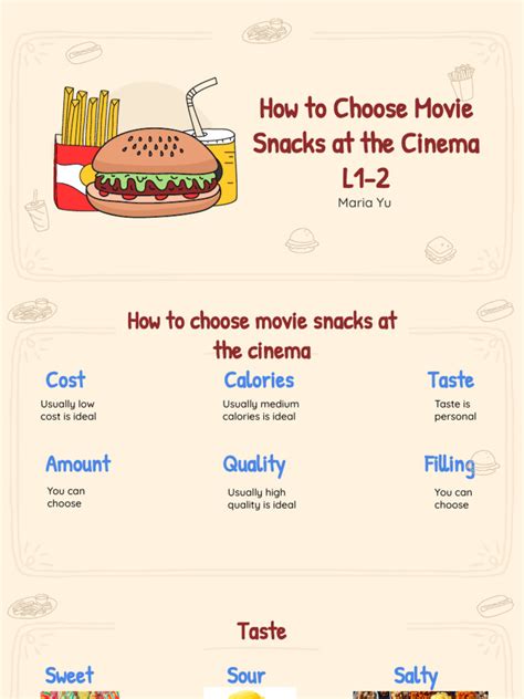 How To Choose Movie Snacks at The Cinema | PDF | Taste | Popcorn