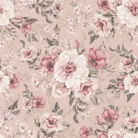 DEKORILLO TAPETA WHITE AND PINK FLOWERS Tuliroom