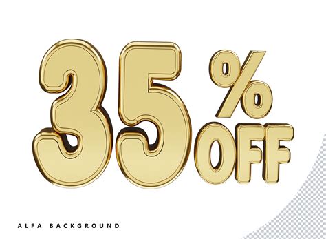 35 Percent Off Discount 3d Golden Text Graphic By Crop3dbusiness