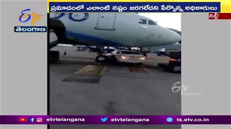 Go First Car Goes Under Indigo Plane At Delhi Airport Narrowly Avoids