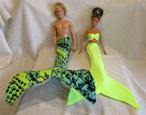 Barbie And Ken Mermaidmerman Tail Sets Other Colors Etsy