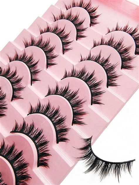 Asiteo 10 Pairs Manga Lashes Comic Lashes Multilayer Natural Cross