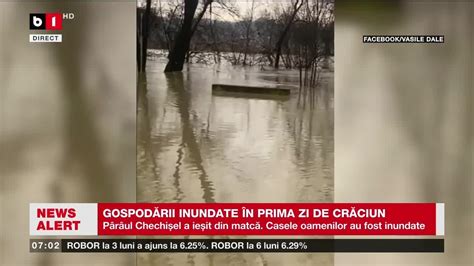 GOSPODĂRII INUNDATE ÎN PRIMA ZI DE CRĂCIUN Știri B1TV 26 dec 2023